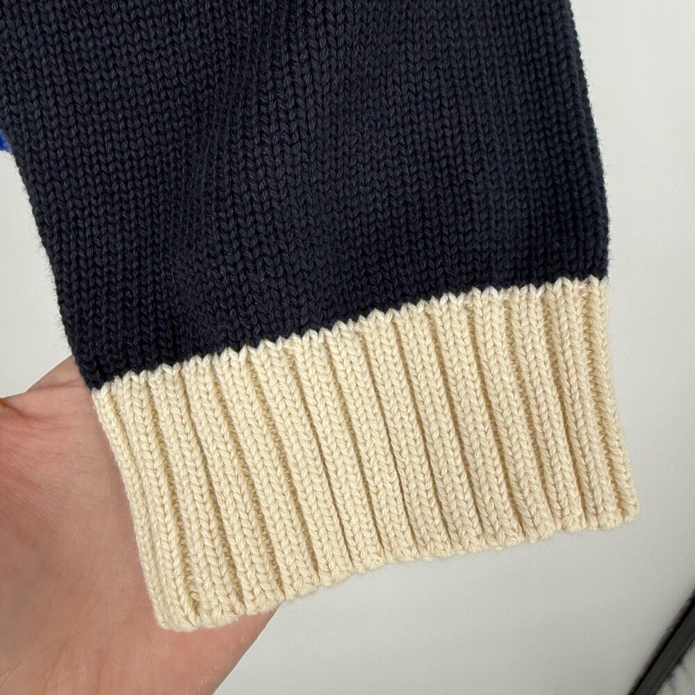 Boden Women's Blue Jemma Chunky 100% Cotton Sweater Colorblock Buttons Size S - Picture 4 of 8